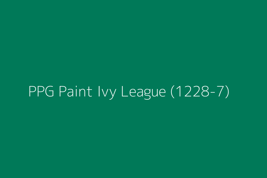 PPG Paint Ivy League (1228-7) represented in HEX code #007958