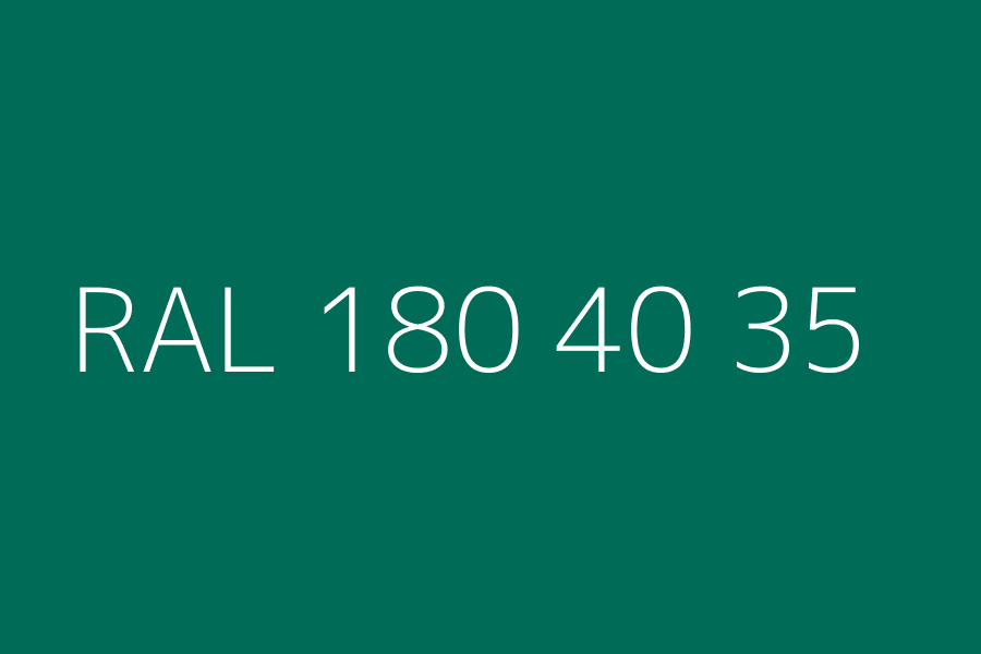 RAL 180 40 35 represented in HEX code #006b57