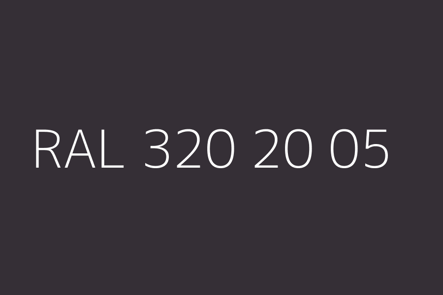 RAL 320 20 05 represented in HEX code #352F36