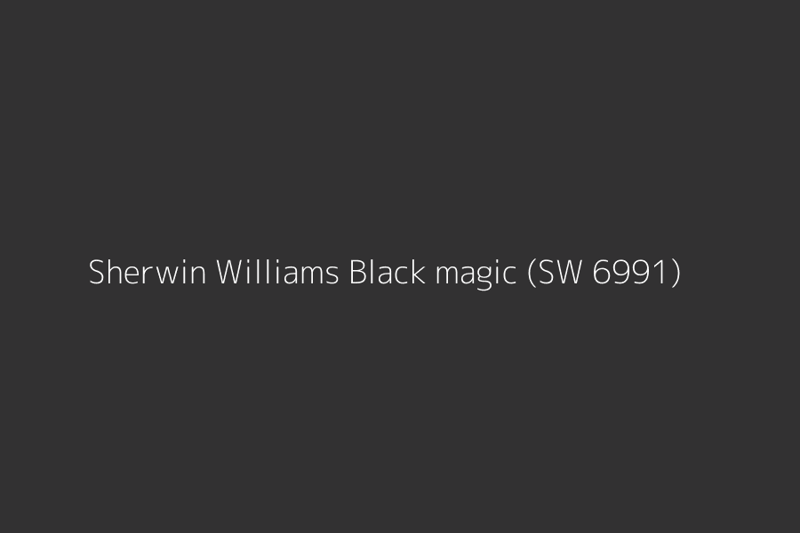 Sherwin Williams Black magic (SW 6991) represented in HEX code #323132