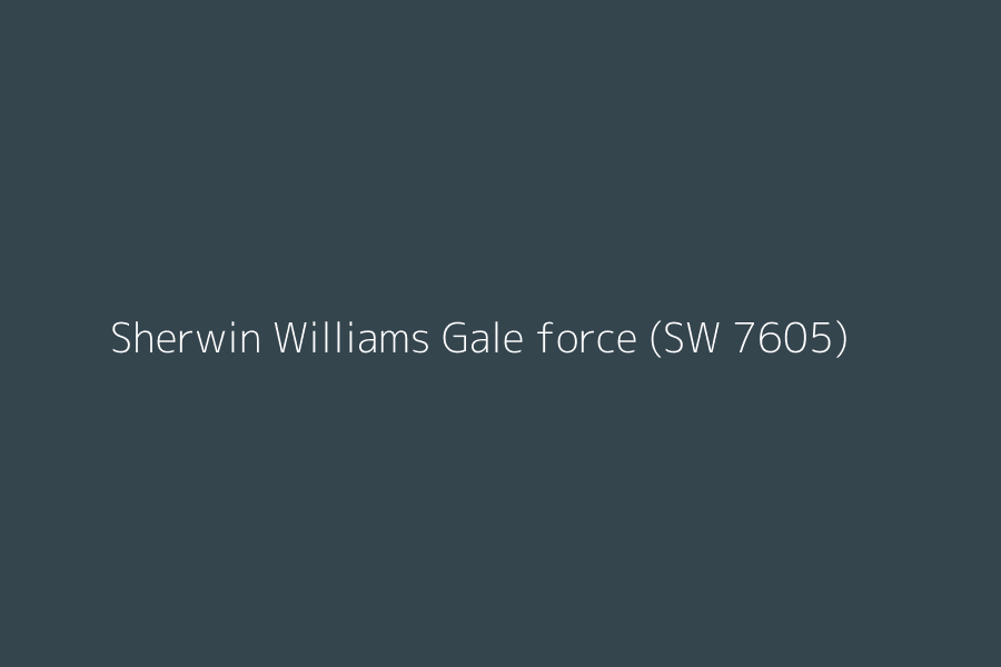 Sherwin Williams Gale force (SW 7605) represented in HEX code #35454e