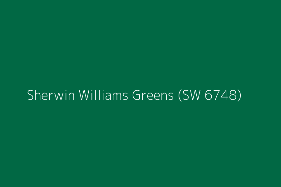 Sherwin Williams Greens (SW 6748) represented in HEX code #016844