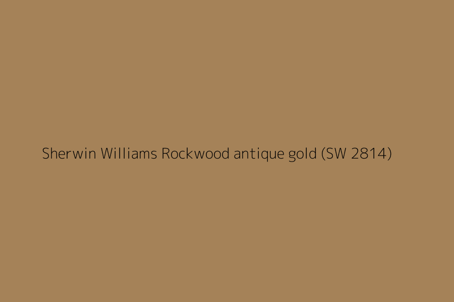 Sherwin Williams Rockwood antique gold (SW 2814) represented in HEX code #A58258