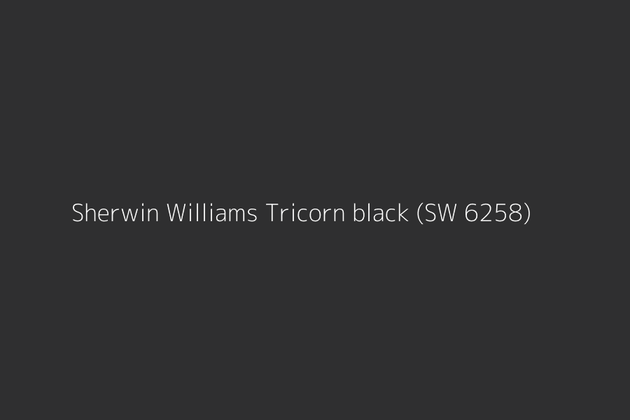 Sherwin Williams Tricorn black (SW 6258) represented in HEX code #2f2f30