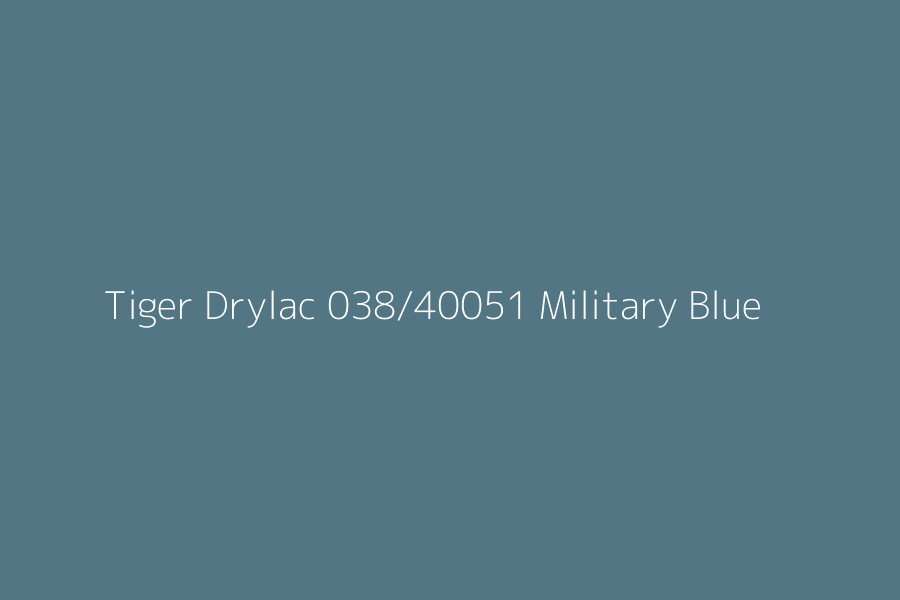 Tiger Drylac 038/40051 Military Blue represented in HEX code #537685