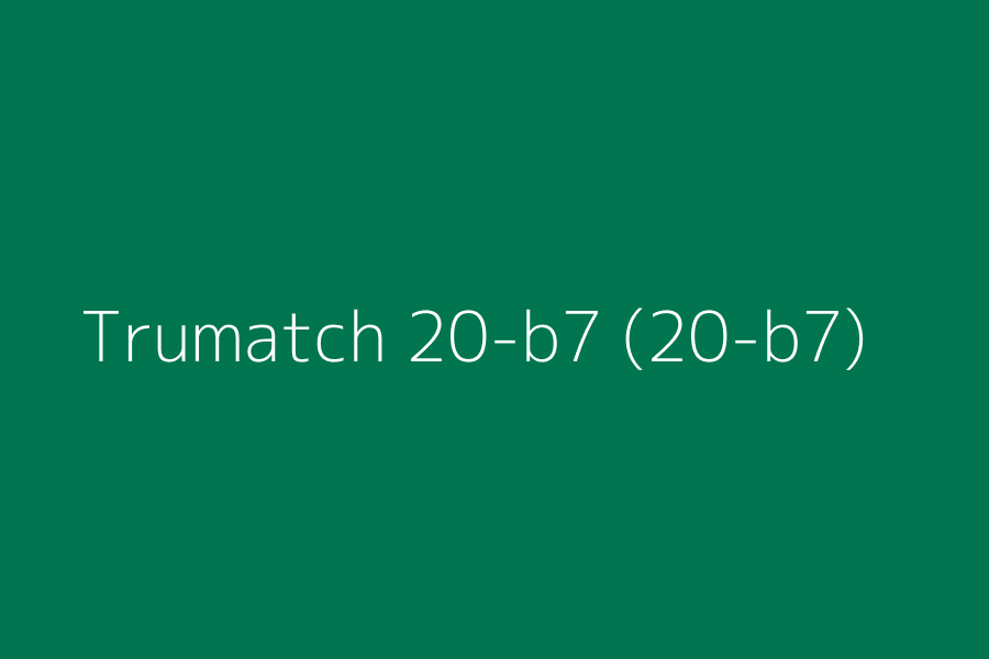 Trumatch 20-b7 (20-b7) represented in HEX code #007550
