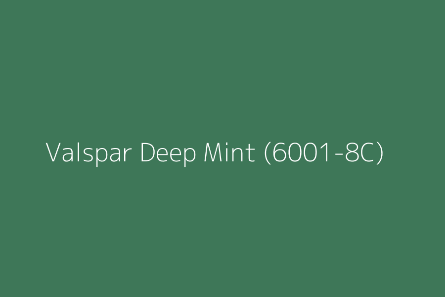 Valspar Deep Mint (6001-8C) represented in HEX code #3e7758