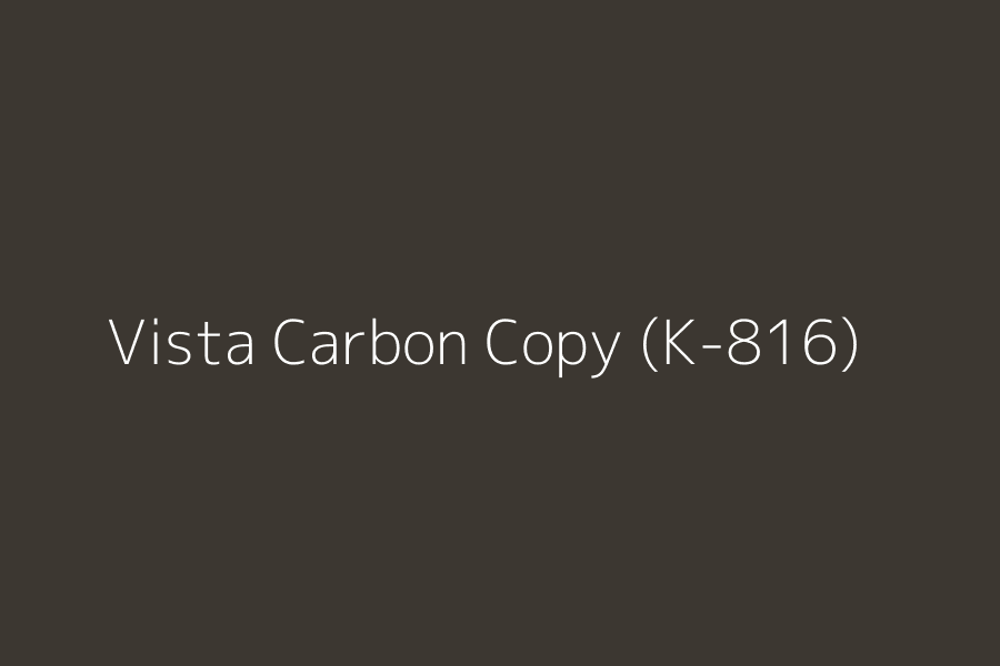 Vista Carbon Copy (K-816) represented in HEX code #3C3731