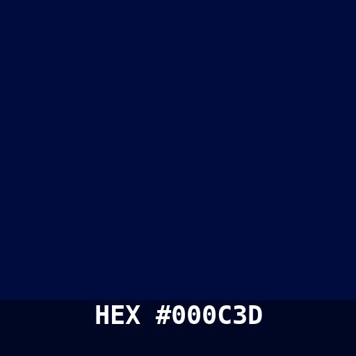 #000C3D hex color swatch