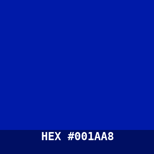 #001AA8 hex color swatch