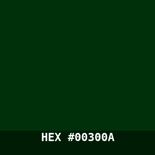 #00300A hex color swatch