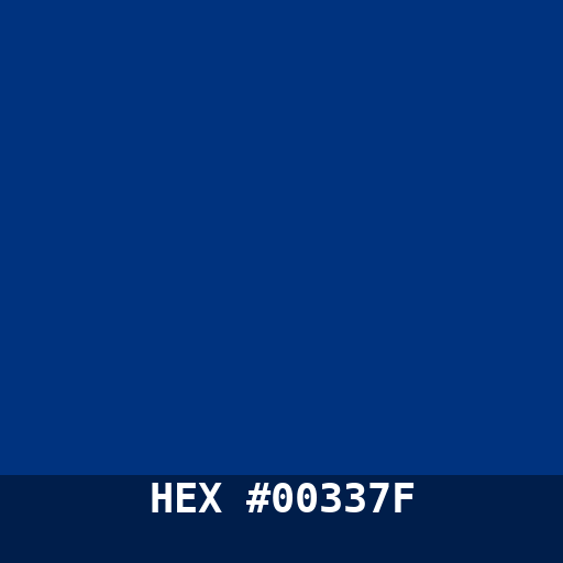 #00337F hex color swatch