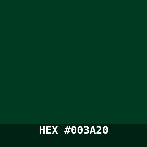 #003A20 hex color swatch