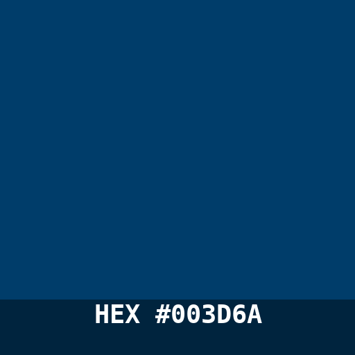 #003D6A hex color swatch