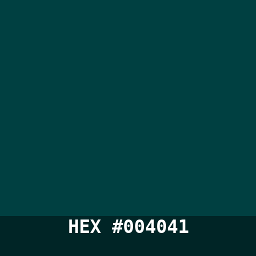 #004041 hex color swatch
