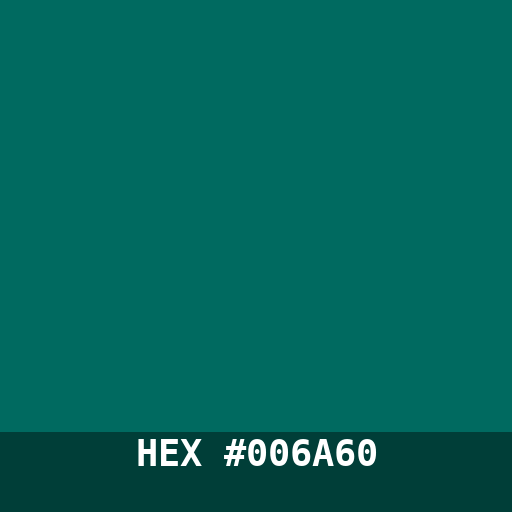 #006A60 hex color swatch