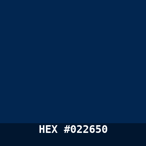 #022650 hex color swatch