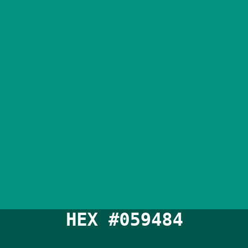 #059484 hex color swatch
