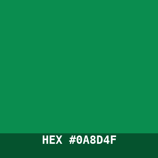 #0A8D4F hex color swatch