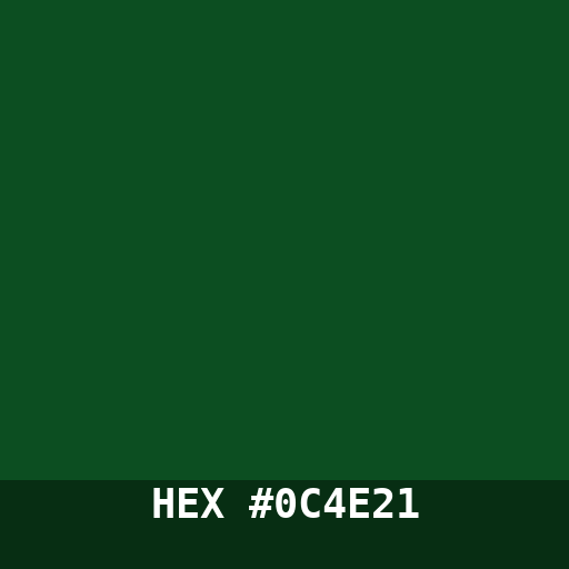 #0C4E21 hex color swatch
