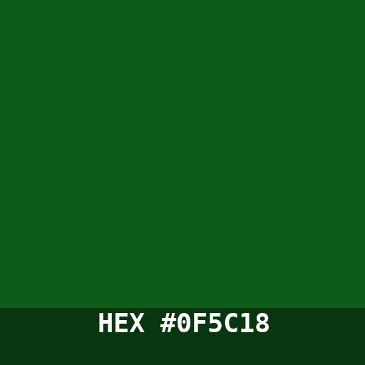 #0F5C18 hex color swatch