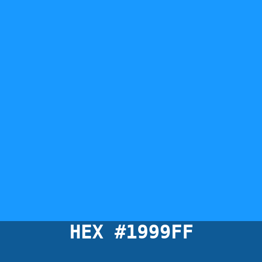 #1999FF hex color swatch