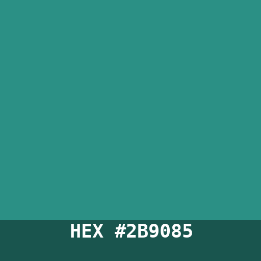 #2B9085 hex color swatch