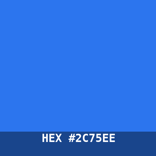 #2C75EE hex color swatch