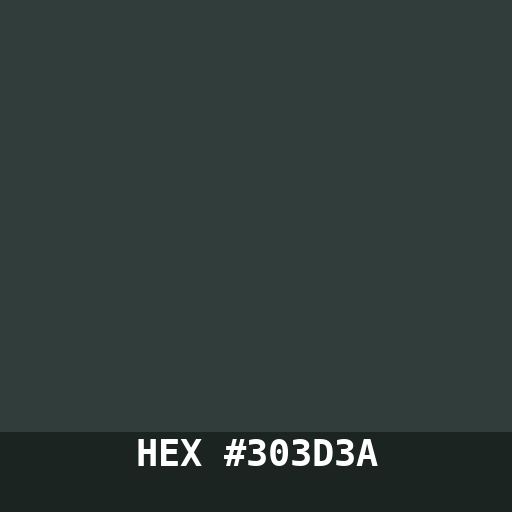 #303D3A hex color swatch