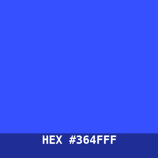 #364FFF hex color swatch