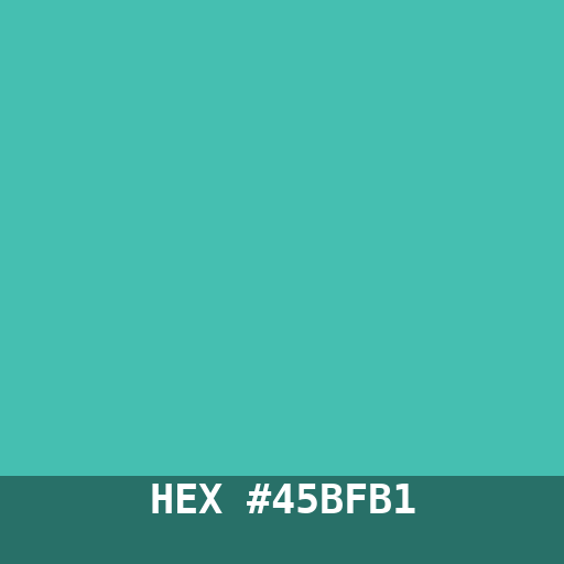#45BFB1 hex color swatch