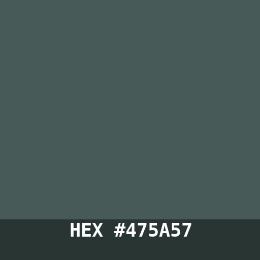 #475A57 hex color swatch