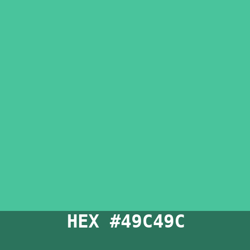 #49C49C hex color swatch