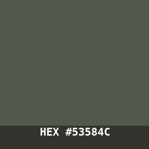 #53584C hex color swatch