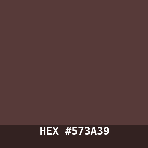 #573A39 hex color swatch