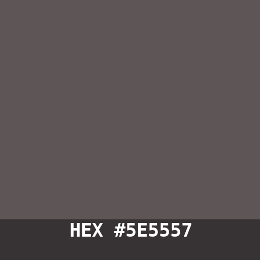 #5E5557 hex color swatch