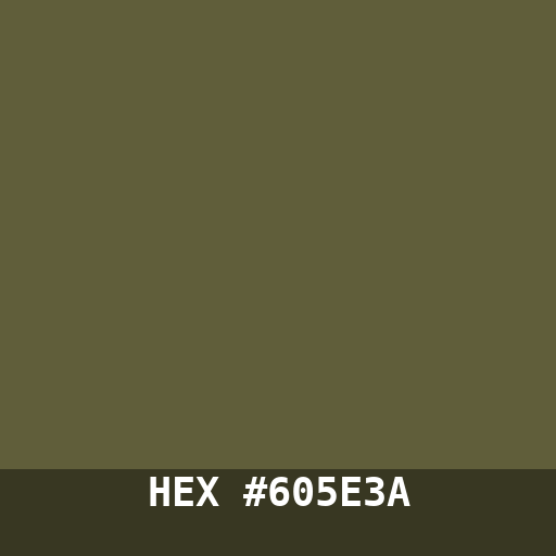 #605E3A hex color swatch