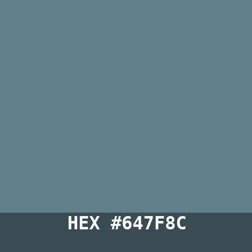 #647F8C hex color swatch