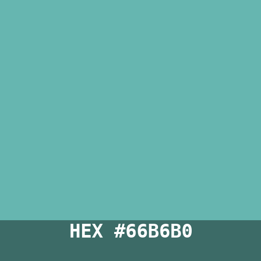 #66B6B0 hex color swatch