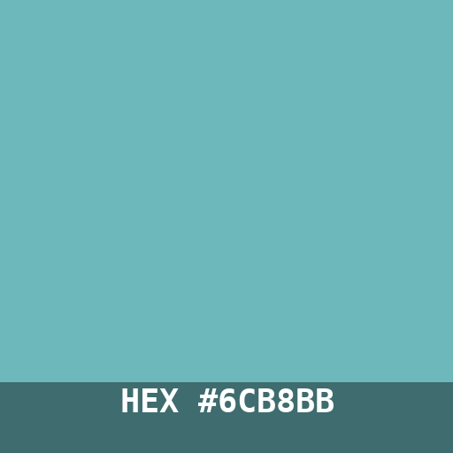 #6CB8BB hex color swatch