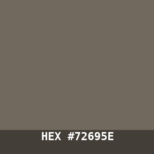 #72695E hex color swatch