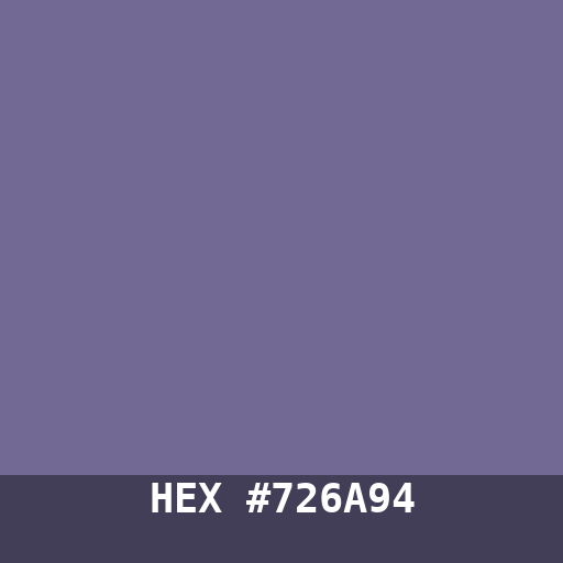 #726A94 hex color swatch