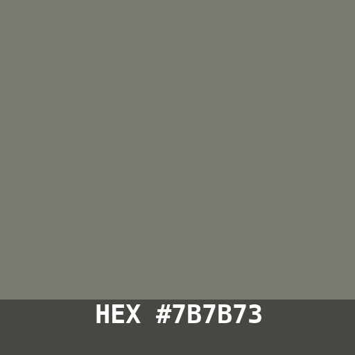 #7B7B73 hex color swatch