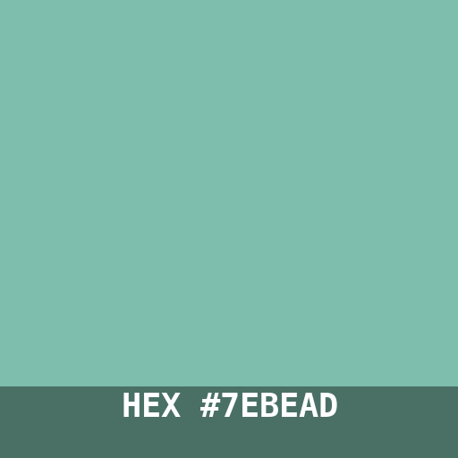#7EBEAD hex color swatch