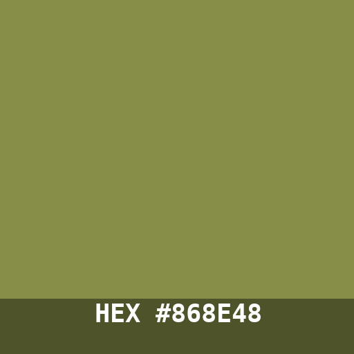#868E48 hex color swatch