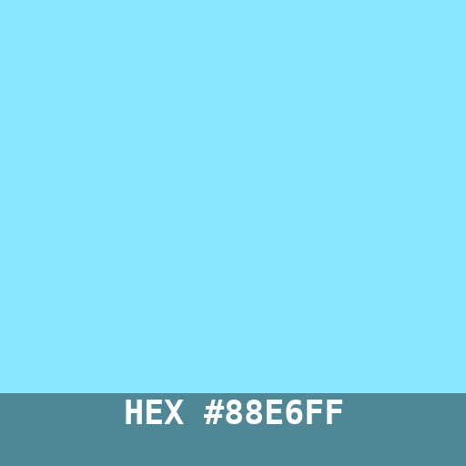 #88E6FF hex color swatch