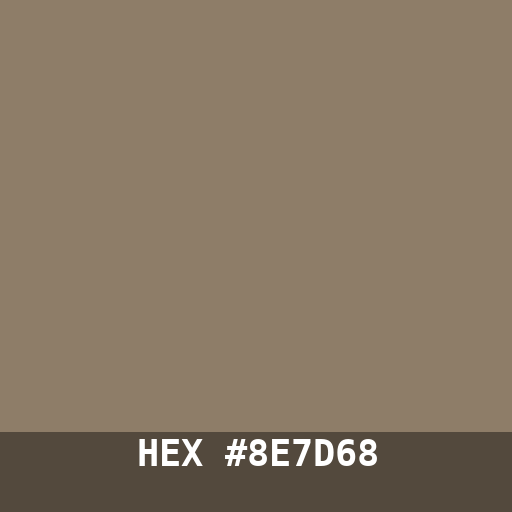#8E7D68 hex color swatch