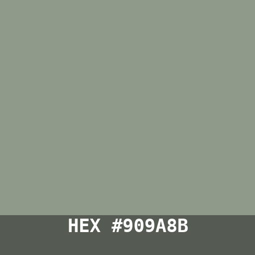 #909A8B hex color swatch