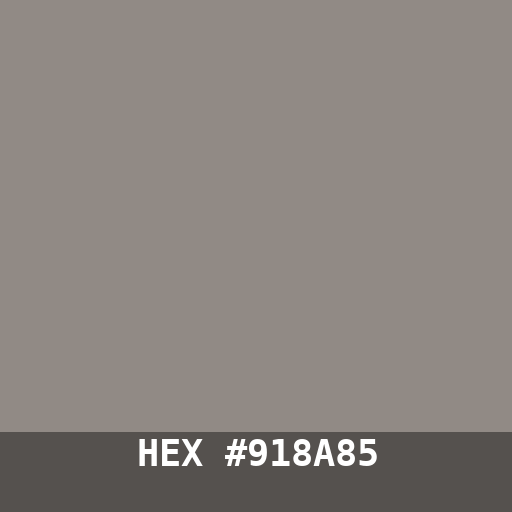 #918A85 hex color swatch