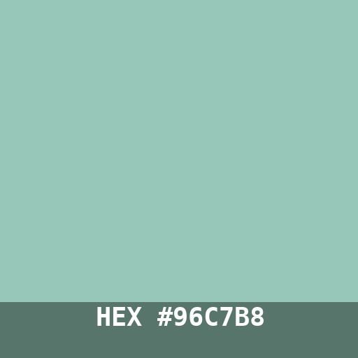 #96C7B8 hex color swatch